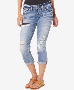 Silver Jeans Co. Suki Ripped Indigo Wash Capri Jeans