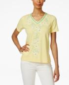 Alfred Dunner Petite Bahama Bays Embroidered Top