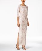 Calvin Klein Floral-sequined Column Gown