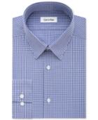 Calvin Klein Steel Men's Slim-fit Non-iron Purple Dust Check Dress Shirt
