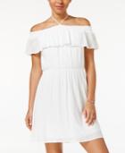 Sequin Hearts Juniors' Ruffled Off-the-shoulder Dress