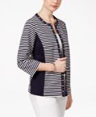 Alfred Dunner Petite Seas The Day Striped Jacket