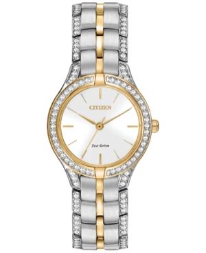 Citizen Women's Eco-drive Crystal Accent Two-tone Stainless Steel Bracelet Watch 28mm Fe2064-52a