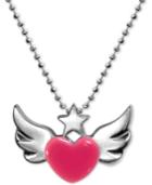Alex Woo Enamel Rainbow Winged Heart 16 Pendant Necklace In Sterling Silver