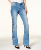 Inc International Concepts Curvy-fit Embroidered Flare Jeans, Created For Macy's