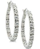 Giani Bernini Cubic Zirconia In & Out Hoop Earrings In Sterling Silver, Created For Macy's