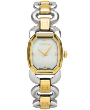 Escada Women's Swiss Charlene Ii Diamond Accent Two-tone Stainless Steel Link Bracelet Watch 25mm Iww-e2605034