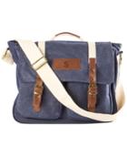 Cathy's Concepts Men's Personalized Navy Waxed Large Messenger Bag