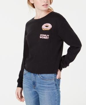 Love Tribe Juniors' Donut Graphic Pocket T-shirt