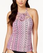 Island Escape Cabo Sands Printed High-neck Tankini Top Women's Swimsuit