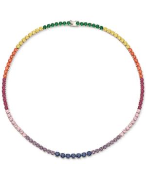 Giani Bernini Multi-color Cubic Zirconia Collar Necklace In Sterling Silver, Only At Macy's