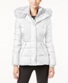 Jones New York Faux-fur-trim Hooded Quilted Puffer Coat