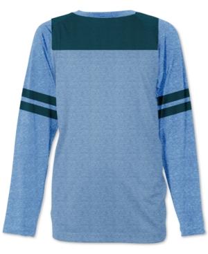 Jem Men's Turquoise Raglan-sleeve Football T-shirt
