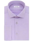 Calvin Klein Steel Men's Slim-fit Non-iron Performance Herringbone French Cuff Dress Shirt