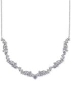 Nina Silver-tone Swirling Crystals Drama Necklace