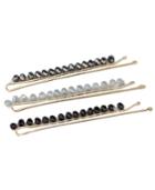 Kitsch Metal Bobby Pins Black And Silver Beads