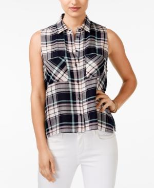 Polly & Esther Juniors' Plaid Sleeveless Shirt