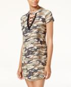 Ultra Flirt Juniors' Lace-up Graphic T-shirt Dress