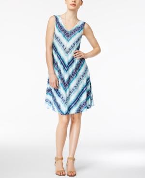 Style & Co Petite Printed Cross-back Shift Dress, Only At Macy's