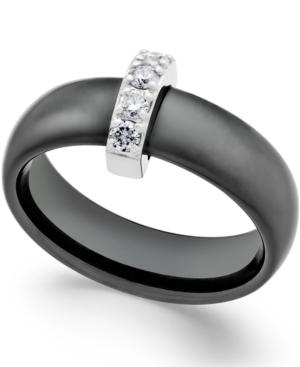 Diamond Ceramic Ring (1/5 Ct. T.w.) In Sterling Silver