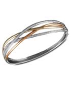 Trio By Effy Diamond Crossover Bangle (1 Ct. T.w.) In 14k White Gold, 14k Gold And 14k Rose Gold