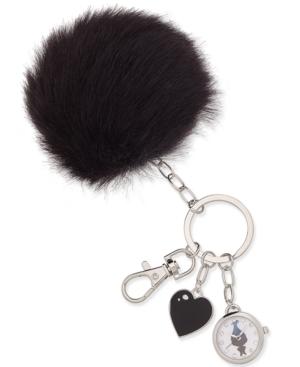 Dreamworks Trolls Women's Faux-fur Black Pom Pom Keychain Watch 23mm Trlaq16142