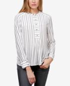 Lucky Brand Striped High-low Popover Shirt
