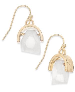Inspired Life Gold-tone Stone Drop Earrings