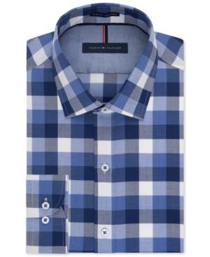 Tommy Hilfiger Slim-fit Non-iron Bluestone Bold Check Dress Shirt