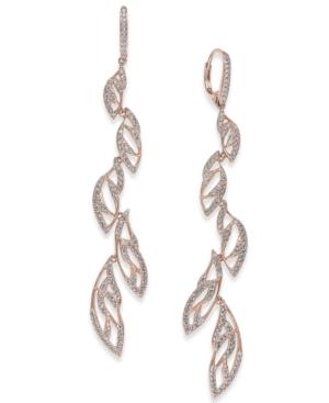 Danori Rose Gold-tone Pave Vine Drop Earrings, Created For Macy's