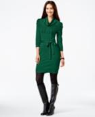 Ny Collection Fringe Cowl-neck Sweater Dress