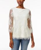 Charter Club Petite Lace Top, Only At Macy's