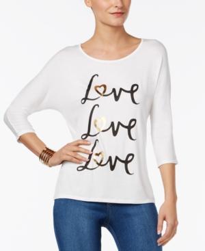 Thalia Sodi Love Metallic Graphic T-shirt, Only At Macy's
