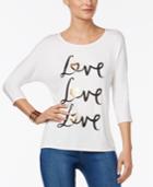 Thalia Sodi Love Metallic Graphic T-shirt, Only At Macy's