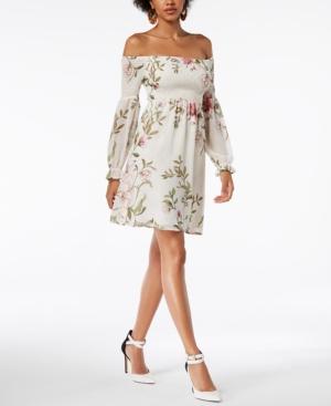 Guess Eria Smocked Off-the-shoulder Dress
