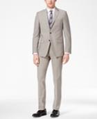 Calvin Klein Men's X-fit Stretch Light Gray Solid Slim-fit Suit