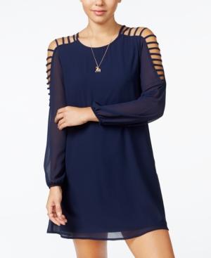 Speechless Juniors' Strappy-sleeve Shift Dress