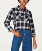 Dickies Cropped Plaid Flannel Button-up Shirt