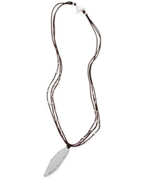 Robert Lee Morris Soho Silver-tone Sculptural Pendant Long Necklace