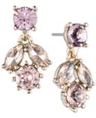 Givenchy Gold-tone Rose Crystal Drop Earrings