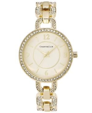 Charter Club Crystal Gold-tone Bracelet Watch 33mm, Only At Macy's