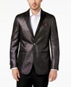 Tallia Men's Slim-fit Black Sparkle Peak-lapel Dinner Jacket