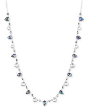 Judith Jack Sterling Silver Marcasite, Abalone, And Crystal Collar Necklace