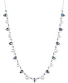 Judith Jack Sterling Silver Marcasite, Abalone, And Crystal Collar Necklace