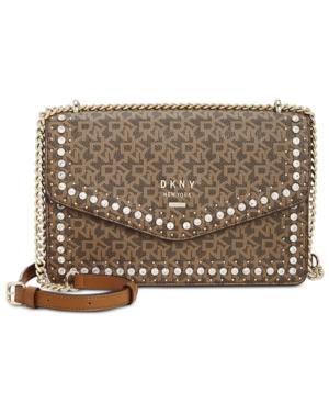 Dkny Whitney Logo Studded Flap Shoulder Bag, Created For Macy's