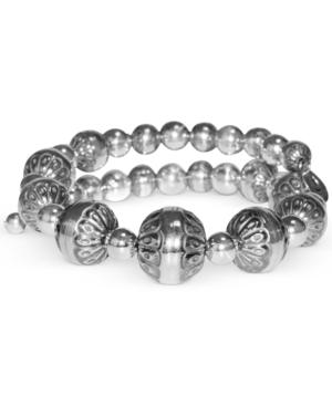 American West Filigree Bead Coil Bracelet In Sterling Silver