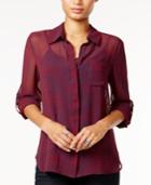 Tommy Hilfiger Roll-tab-sleeve Printed Shirt, Created For Macy's