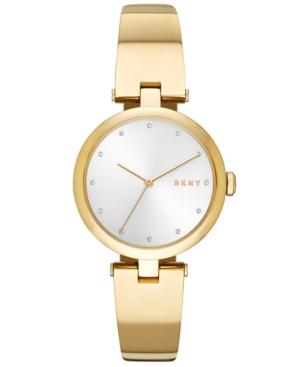 Dkny Women's Eastside Gold-tone Stainless Steel Bangle Bracelet Watch 34mm, Created For Macy's