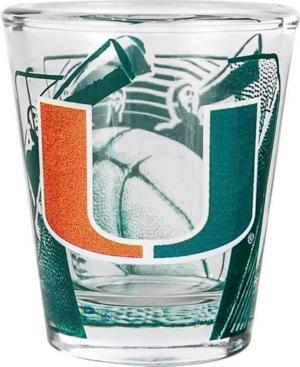 Hunter Manufacturing Miami Hurricanes 3d Wrap Shot Glass
