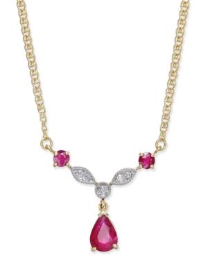 Ruby (1-1/5 Ct. T.w.) And Diamond Accent Lariat Necklace In 14k Gold